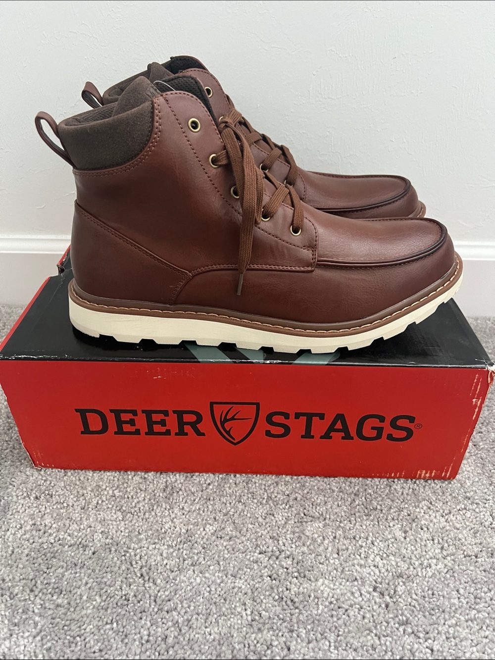Deer Stags Men's Julian Lace-Up Boots - Brown Vega